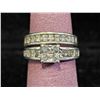 Image 1 : .925 SILVER CUBIC ZIRCONIA WEDDING RING SET: BAND SIZE 6.75, RING SIZE 7