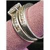 Image 2 : .925 SILVER CUBIC ZIRCONIA WEDDING RING SET: BAND SIZE 6.75, RING SIZE 7