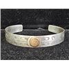 Image 1 : SILVER FIRST NATIONS BRACELET WITH GOLD INLAY: 16.1 G