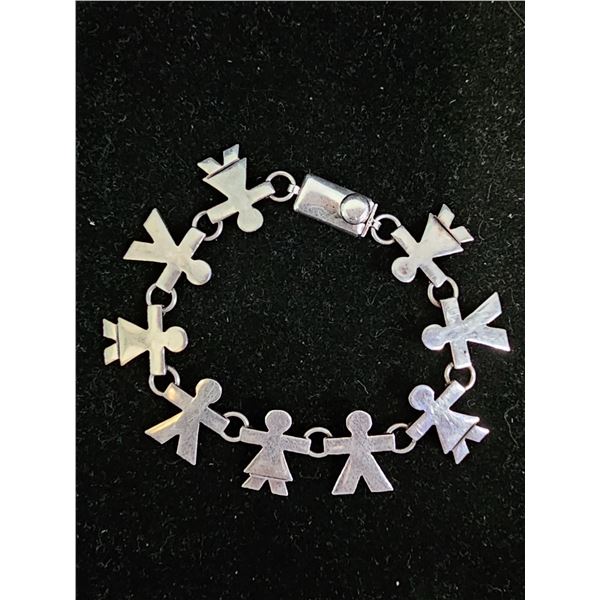 VINTAGE .925 MEXICAN SILVER BRACELET: 22.4G