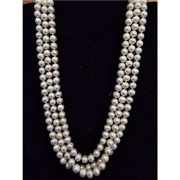 3-STRAND FRESHWATER PEARL NECKLACE