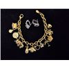 Image 1 : JOAN RIVERS CHARM BRACELET & PAIR OF LEVER-BACK EARRINGS