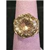Image 1 : 14KT GOLD RING WITH ROUND CUT GEMSTONE: SIZE 7.25/COULD BE TOPAZ