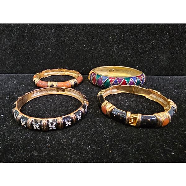 (4) VINTAGE JOAN RIVERS ENAMEL BRACELETS IN BLUE TIFFANY BOX