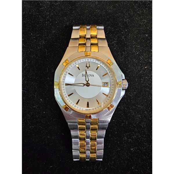 BULOVA MEN'S WATCH WITH 2-TONE METAL BAND