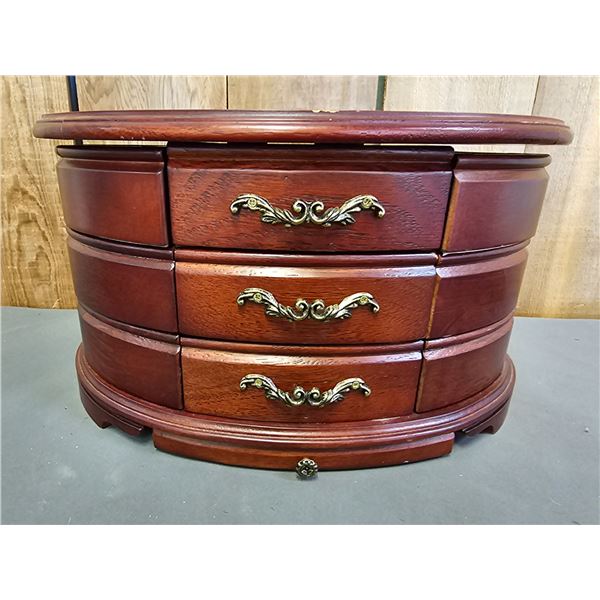 JEWELRY BOX FILLED WITH ASSORTED FASHION JEWELRY
