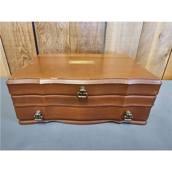 JEWELRY BOX FILLED WITH ASSORTED FASHION JEWELRY