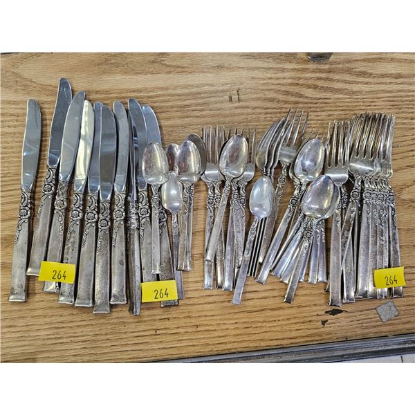 COLLECTION OF HEIRLOOM STERLING "SILVER ROSE" FLATWARE