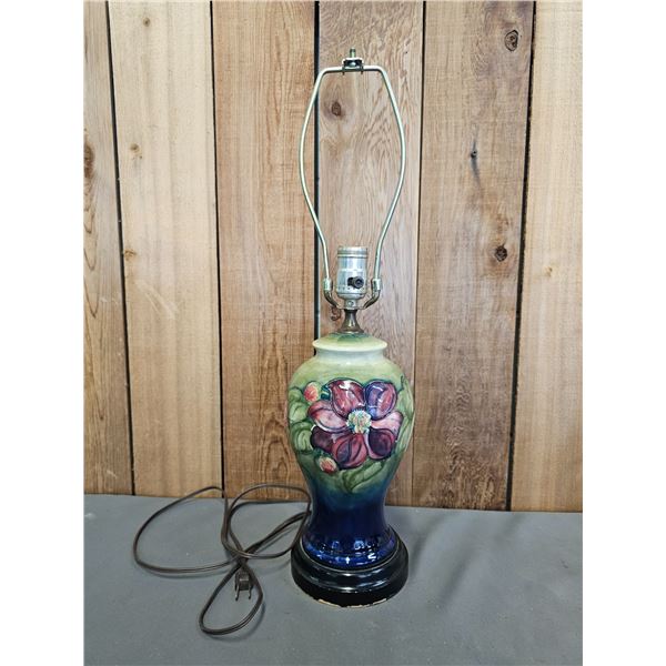 VINTAGE MOORCROFT POTTERY HIBISCUS PATTERN LAMP *NO SHADE*