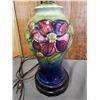 Image 2 : VINTAGE MOORCROFT POTTERY HIBISCUS PATTERN LAMP *NO SHADE*