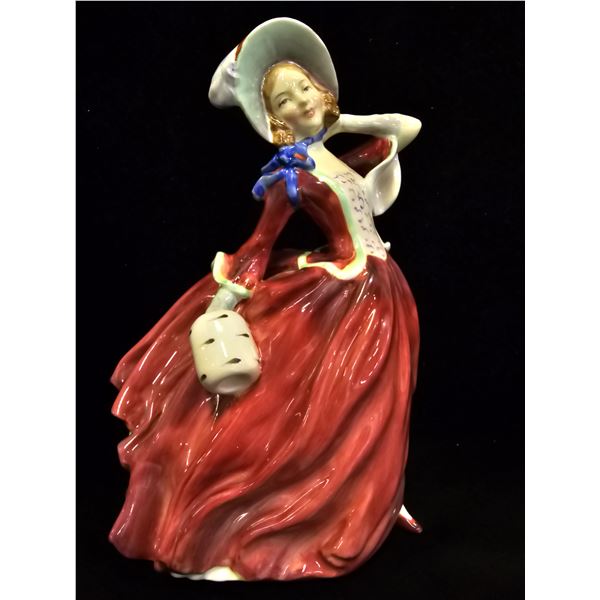 VINTAGE ROYAL DOULTON CHINA "AUTUMN BREEZES" FIGURINE: HN1934 *1 LONG CRACK ON THE BOTTOM*