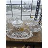 Image 5 : SHELF OF ASSTD. CRYSTAL VASES, SERVING PLATES, BOWLS & MORE