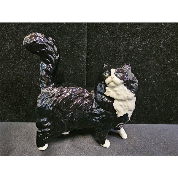 VINTAGE PORCELAIN TUXEDO CAT FIGURINE