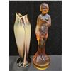 Image 2 : VINTAGE AMBER GLASS FIGURINE, GERMAN VASE & ASSORTED CHINA PORCELAIN FLORALS