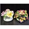 Image 4 : VINTAGE AMBER GLASS FIGURINE, GERMAN VASE & ASSORTED CHINA PORCELAIN FLORALS