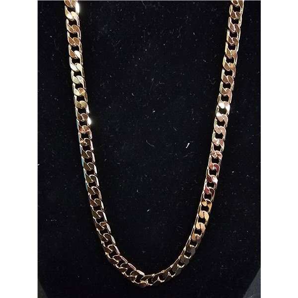 *NEW* 18K GOLD PLATED 7MM CUBAN LINK NECKLACE: 21.5" LONG