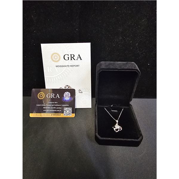 *NEW* .925 SILVER 1CT MOISSANITE LAB DIAMOND NECKLACE: 16" - 18" LONG
