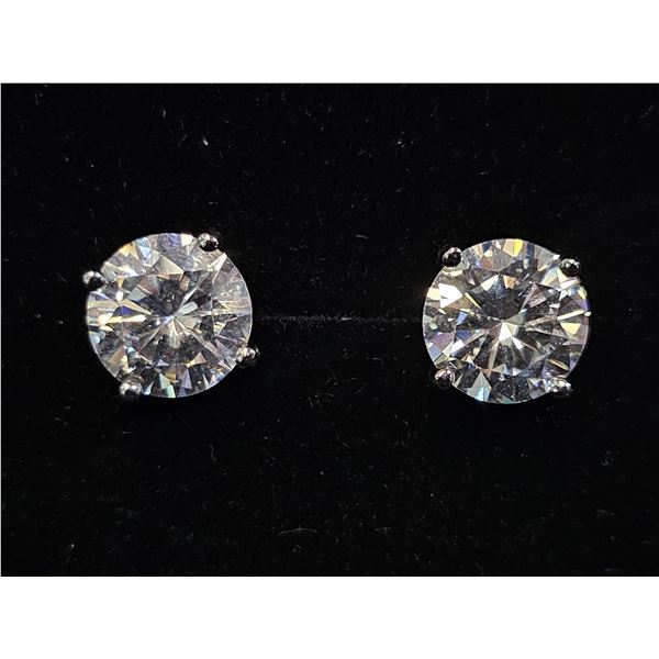 *NEW* .925 SILVER 3CT EACH SIMULATED DIAMOND (CZ) STUD EARRINGS