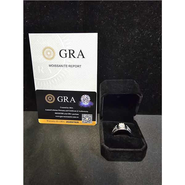 *NEW* .925 SILVER 1CT MOISSANITE LAB DIAMOND MAN'S RING: RESIZEABLE