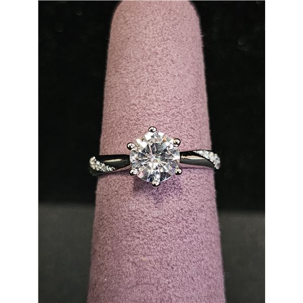 *NEW* .925 SILVER 1CT SIMULATED DIAMOND (CZ) LADIES RING: RESIZEABLE