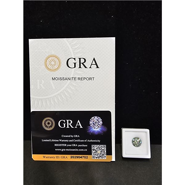 *NEW* 4CT ROUND BRILLIANT CUT TURQUOISE MOISSANITE LAB DIAMOND: VVS1, GRA REPORT, TESTS POSITIVE