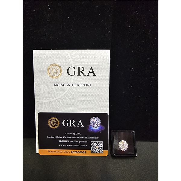 *NEW* 5CT ROUND BRILLIANT CUT MOISSANITE LAB DIAMOND: VVS1, GRA REPORT, TESTS POSITIVE WITH A