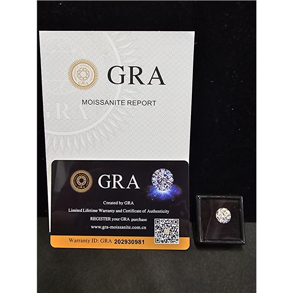 *NEW* 3CT ROUND BRILLIANT CUT MOISSANITE LAB DIAMOND: VVS1, GRA REPORT, TESTS POSITIVE WITH A