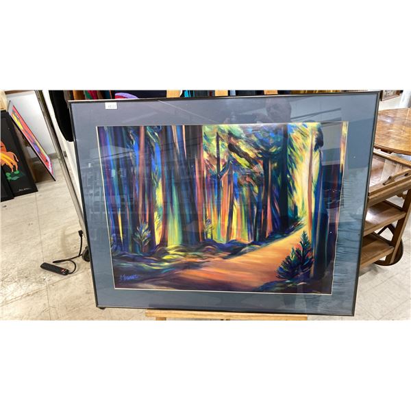 COLORFUL FOREST PRINT (28 1/2" X 35 3/4" FRAMED)