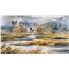 Image 2 : JOYCE KAMIKURA ORIGINAL WATER COLOUR PAINTING "GEESE IN FLIGHT SCENE"