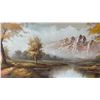 Image 2 : C. DUNSTAN "MOUNTAIN FOREST SCENE" ORIGINAL OIL ON CANVAS PAINTING (32" X 55 1/2"  FRAMED)