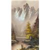 Image 2 : ORIGINAL OIL ON CANVAS PAINTING "MOUNTAIN LAKE SCENE" SIGNED (31" X 43" FRAMED)