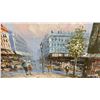 Image 2 : ORIGINAL OIL ON CANVAS PAINTING " CITY STREET SCENE" SIGNED (18 1/2" X 22 1/2" FRAMED)