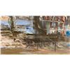 Image 3 : ORIGINAL OIL ON CANVAS PAINTING " CITY STREET SCENE" SIGNED (18 1/2" X 22 1/2" FRAMED)