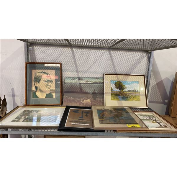 GROUP OF 7 ASSORTED PRINTS AND ORIGINAL PAINTINGS