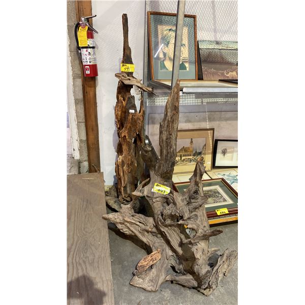 2 LARGE PIECES OF EXOTIC DECORATIVE WOOD