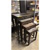 Image 1 : SET OF 4 VINTAGE TRADITIONAL CHINESE ROSEWOOD NESTING TABLES
