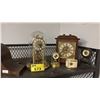 Image 4 : SHELF OF ASSORTED VINTAGE CLOCKS
