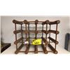 Image 2 : VINTAGE WOOD COUNTERTOP 12 BOTTLE WINE RACK