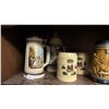 Image 2 : SHELF OF ASSORTED VINTAGE BEER STEINS