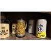 Image 3 : SHELF OF ASSORTED VINTAGE BEER STEINS