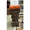 Image 2 : VINTAGE MCM CARVED WOOD TIKI BAR STOOL