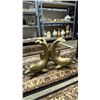 Image 1 : HEAVY SOLID BRASS DOLPHIN TABLE BASE