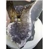 Image 4 : ROSE QUARTZ TREE WITH AMETHYST GEODE ON ROUND PEDESTAL
