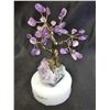 Image 1 : AMETHYST TREE WITH AMETHYST GEODE ON ROUND PEDESTAL
