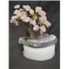 Image 1 : ROSE QUARTZ TREE WITH AMETHYST GEODE ON PEDESTAL