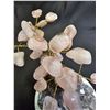 Image 2 : ROSE QUARTZ TREE WITH AMETHYST GEODE ON PEDESTAL
