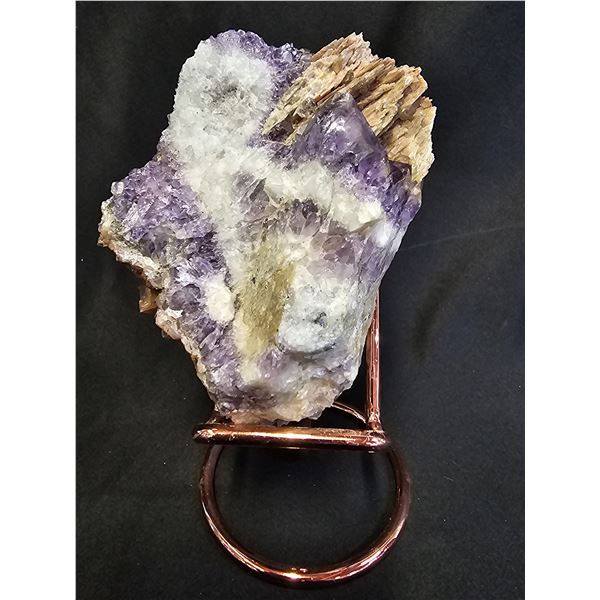 4.5" AMETHYST WITH MICA SPECIMEN ON STAND
