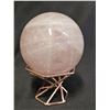 Image 1 : 67MM ROSE QUARTZ SPHERE ON STAND