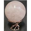 Image 1 : 80MM ROSE QUARTZ SPHERE ON STAND
