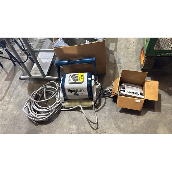HAYWARD TIGERSHARK PLUS ROBOTIC POOL CLEANER WITH POWER CORD AND AQUAVAC POOL CLEANER